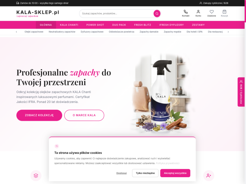 KALA - sklep z zapachami premium (realizacja KamikStudio)
