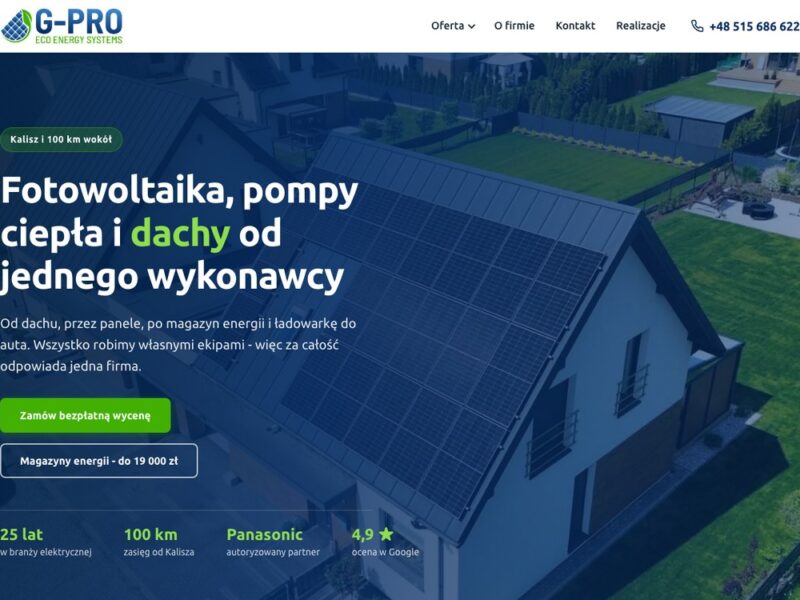 G-PRO ECO ENERGY - Website Rebuilt After Three Years