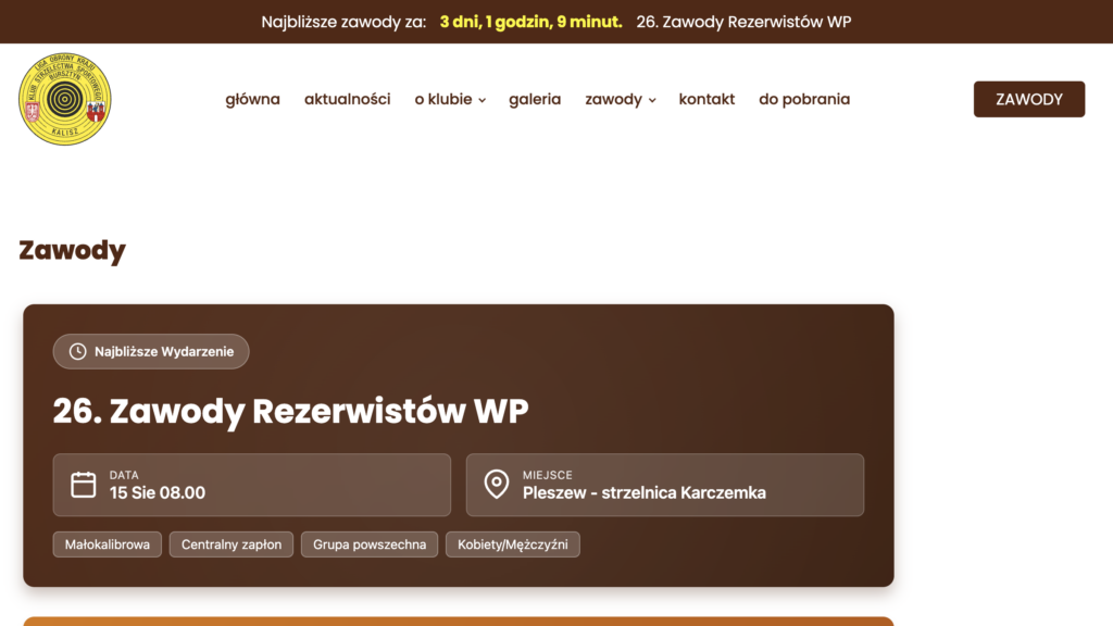 KSS Bursztyn - Shooting Competition Calendar
