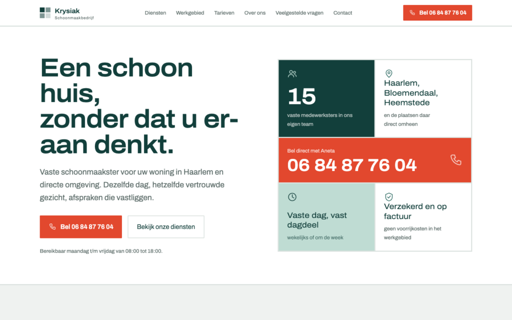 Krysiak Schoonmaakbedrijf - schoonhaarlem.nl website