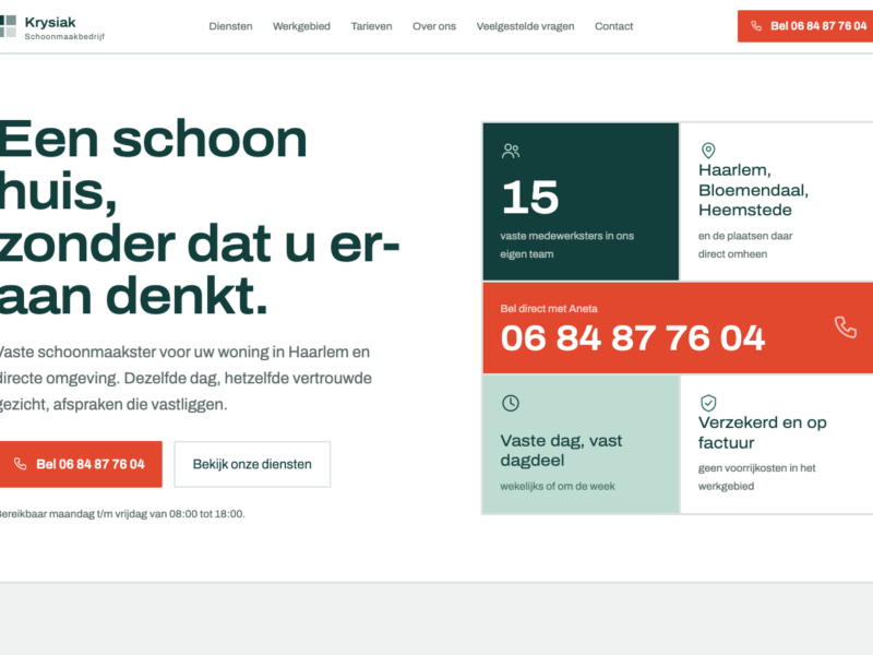 Krysiak Schoonmaakbedrijf - schoonhaarlem.nl website