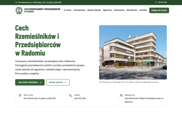 Craft Guild in Radom - A Plugin-Free Website for a Craft Institution, Lighthouse 100