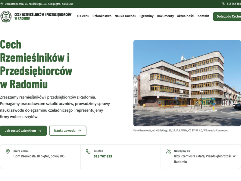 Craft Guild in Radom - A Plugin-Free Website for a Craft Institution, Lighthouse 100